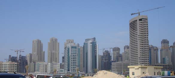 Viewing the Dubai Marina whilst at one of Damac Properties site's
